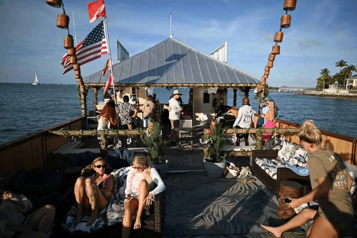 Boathouse on Key West waters offering boat rentals for sightseeing and leisure trips.